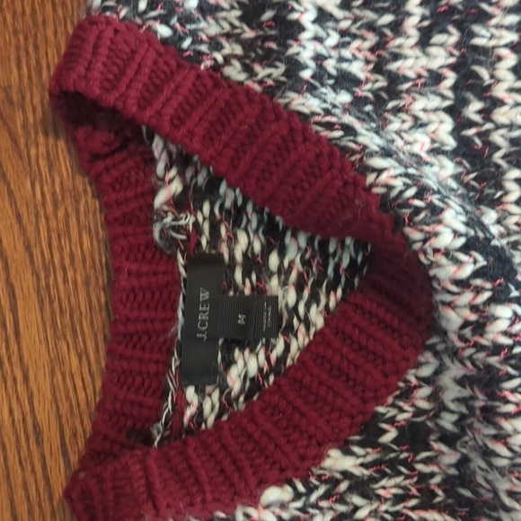 J.Crew black/ Blue marled Quality Wool blend Knit Pullover warm winter Sweater M - Picture 4 of 8